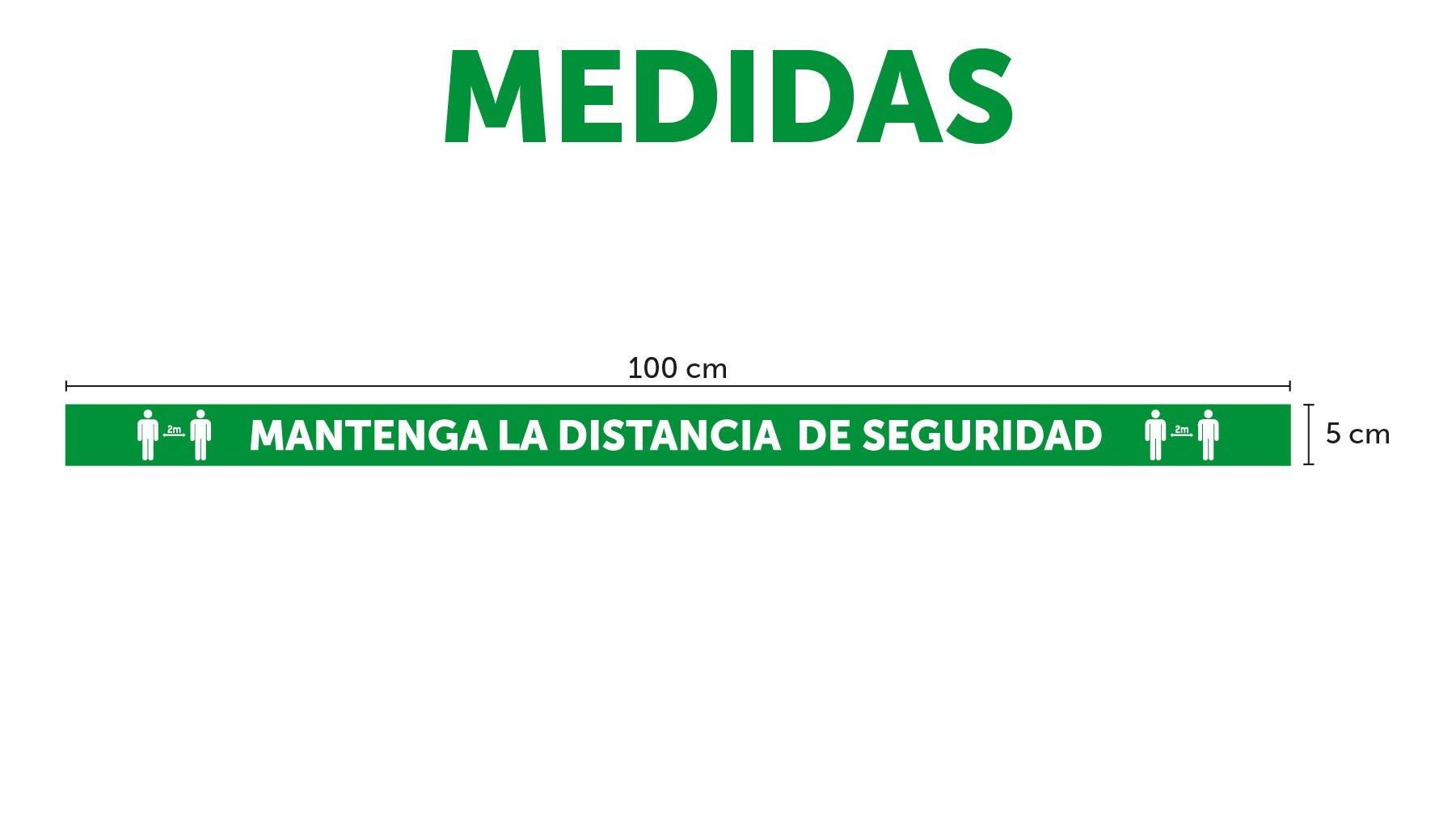 Oedim Rollo de 50 uds. De vinilos Adhesivos para Suelo | Adhesivo para Exteriores | 100x5cm con el Texto: Mantenga LA Distancia DE Seguridad