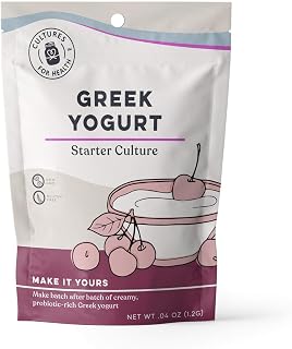 Cultures for Health Greek Yogurt Starter Culture - 2 Packets Heirloom Reusable DIY Probiotic Yogurt for Smoothies, Granola & Recipes