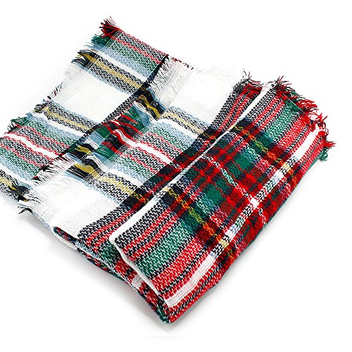 OCT17 Plaid Scarf Women Pashmina Wrap Large Warm Soft Shawl Winter Fall Scarves3