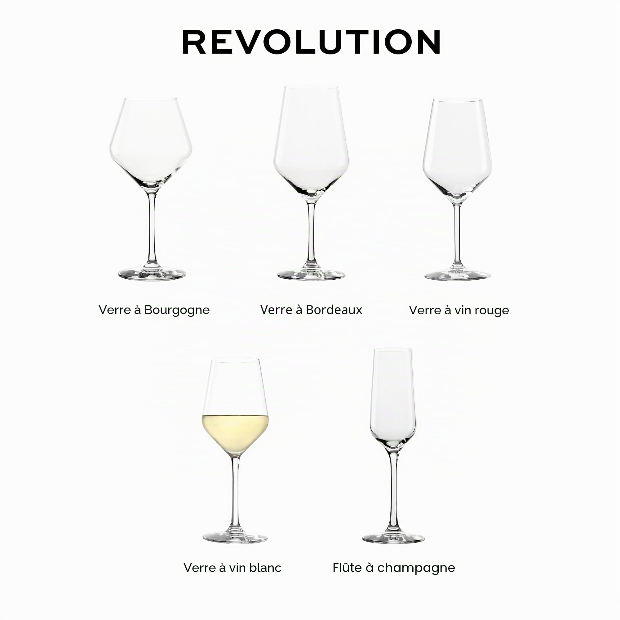 Stölzle Lausitz Revolution Lot de 6 verres à vin blanc en cristal 365 ml