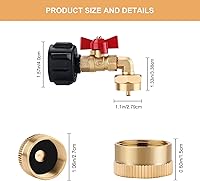 Vista 2 de WADEO Adaptador de recarga de propano, adaptador de tanque de propano con válvula de control de encendido/apagado para tanques de 1 libra, llena