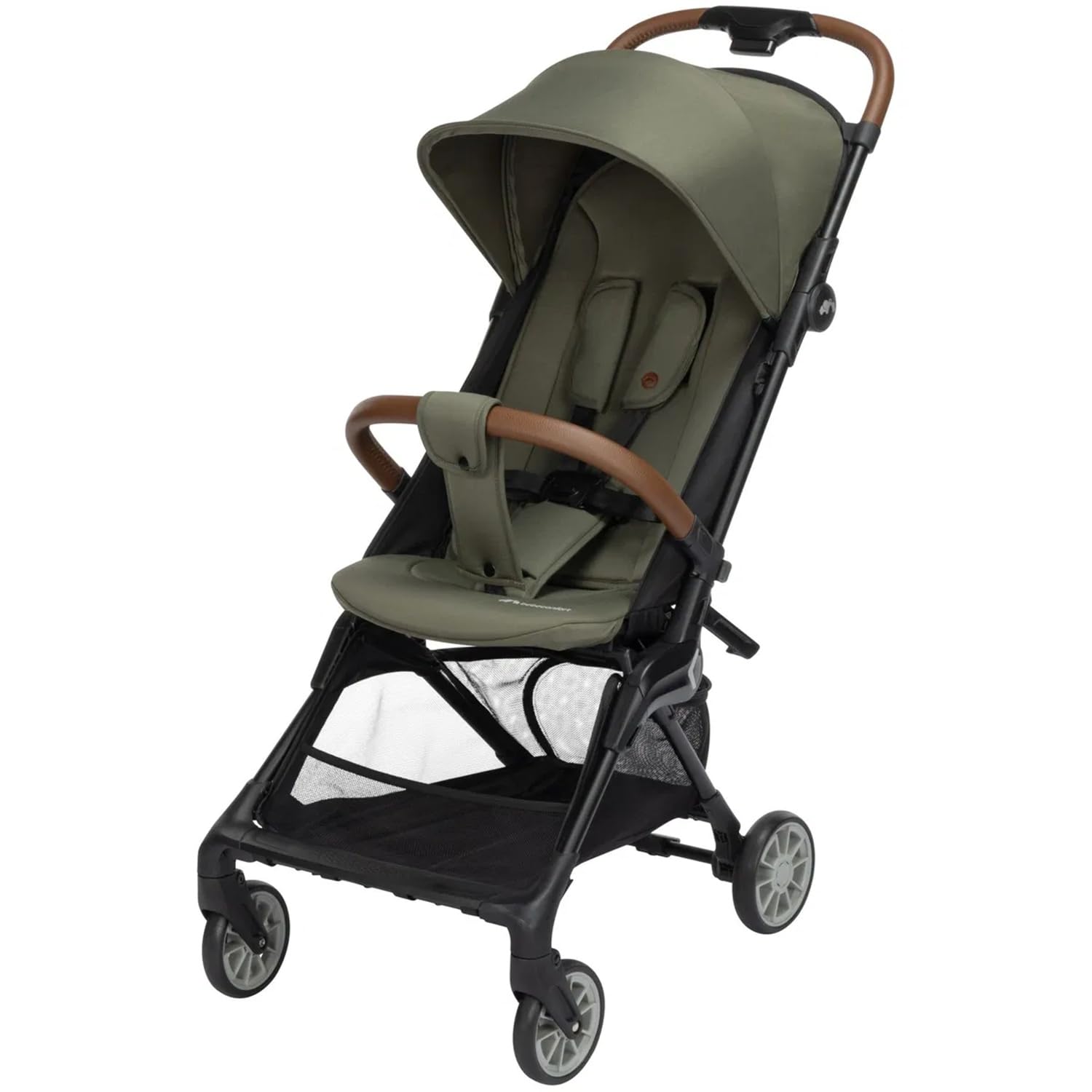 Bebeconfort Zephir, Compact Baby Pushchair, 0-4 Years (up to 22 kg), Lightweight Travel Stroller (5.6kg), Fits Airplane Cabin, Lie-Flat & Reclinable Seat, Storage Basket, Mineral Green