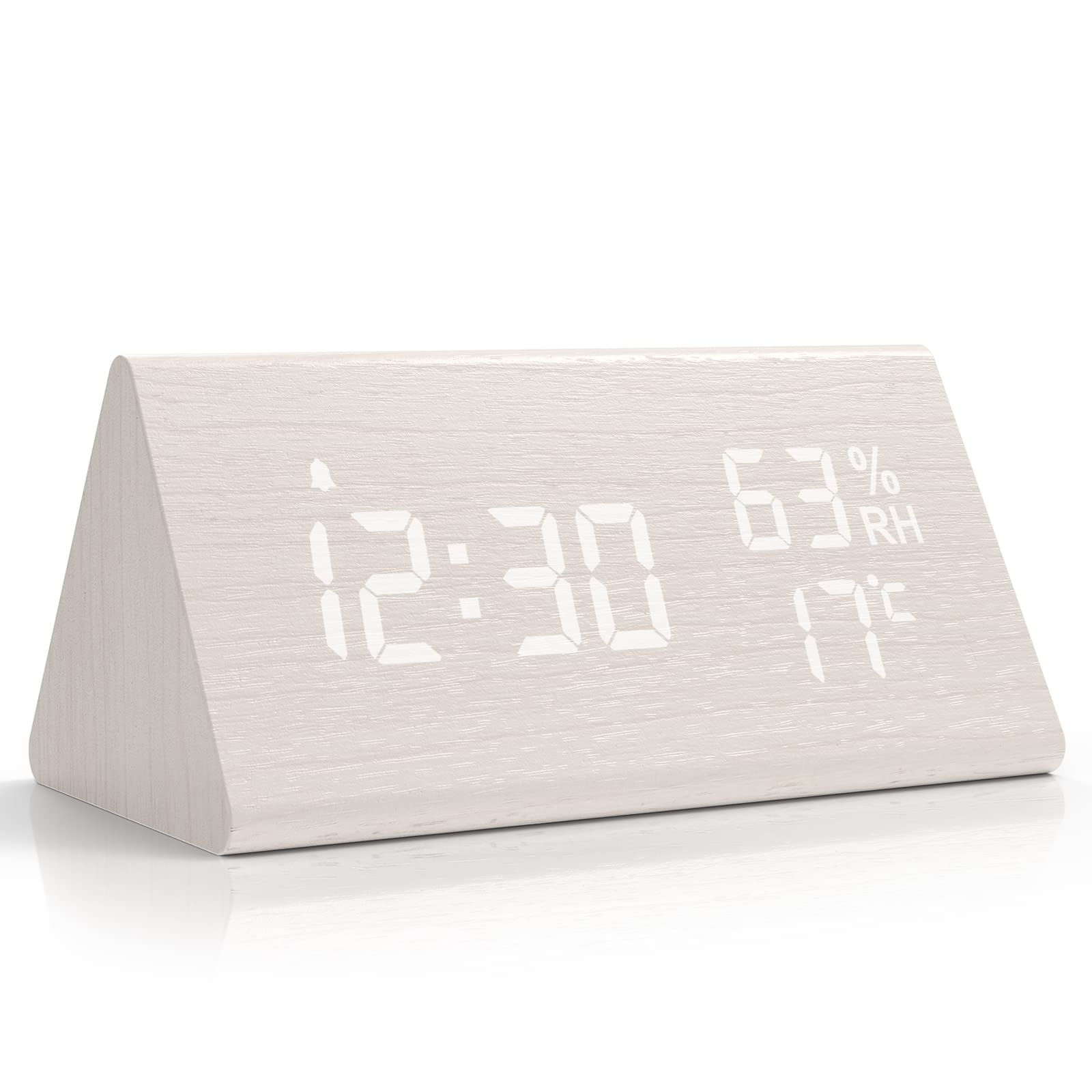 Buy NBPOWER Alarm Clock Digital LED Digital Clock Wood Digital Alarm