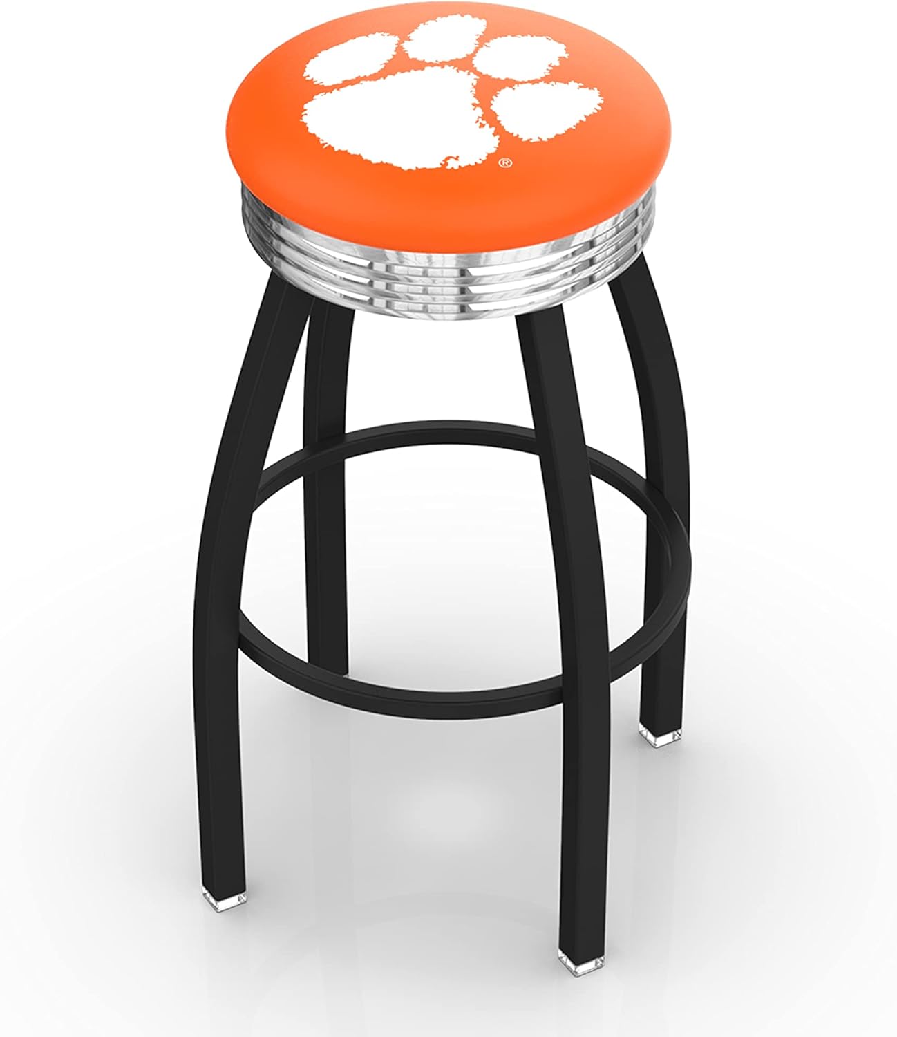 HBS L8B3C Clemson 30" Swivel Bar Stool with a Black Wrinkle and Chrome Finish