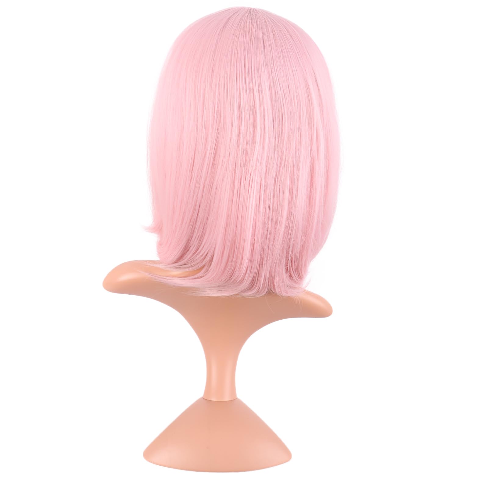 MapofBeauty 16 Inch/40 cm Fashion Short Side Bangs Synthetic fiber Hair BOB Women Wig (Pink Pale) - Image 4
