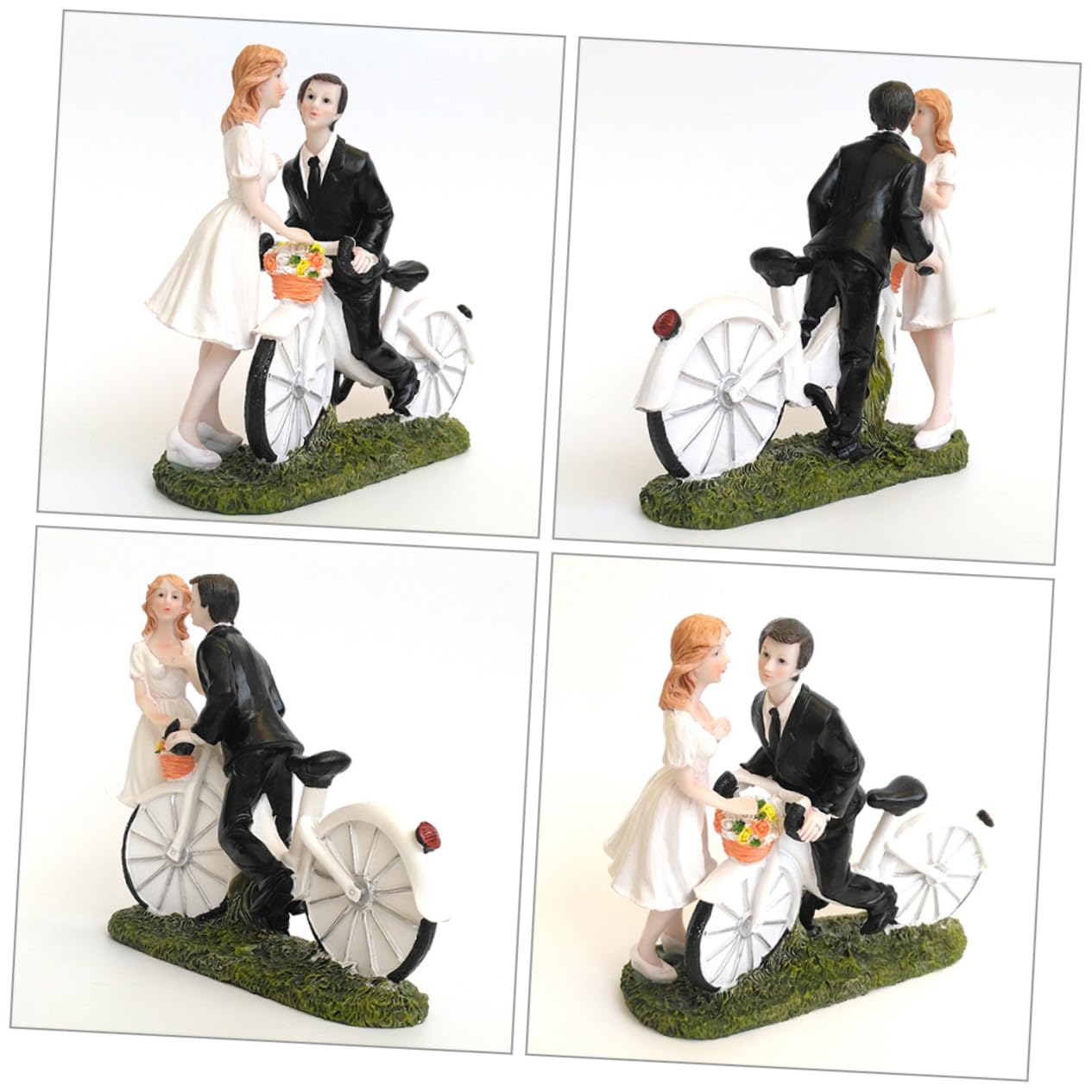 Holibanna Braut Und Bräutigam Fahrrad Kuchenfigur Tortendekoration Für Hochzeiten Liebevolles Hochwertigem Resin Verspielte Tischdekoration Für Unvergessliche Feiern