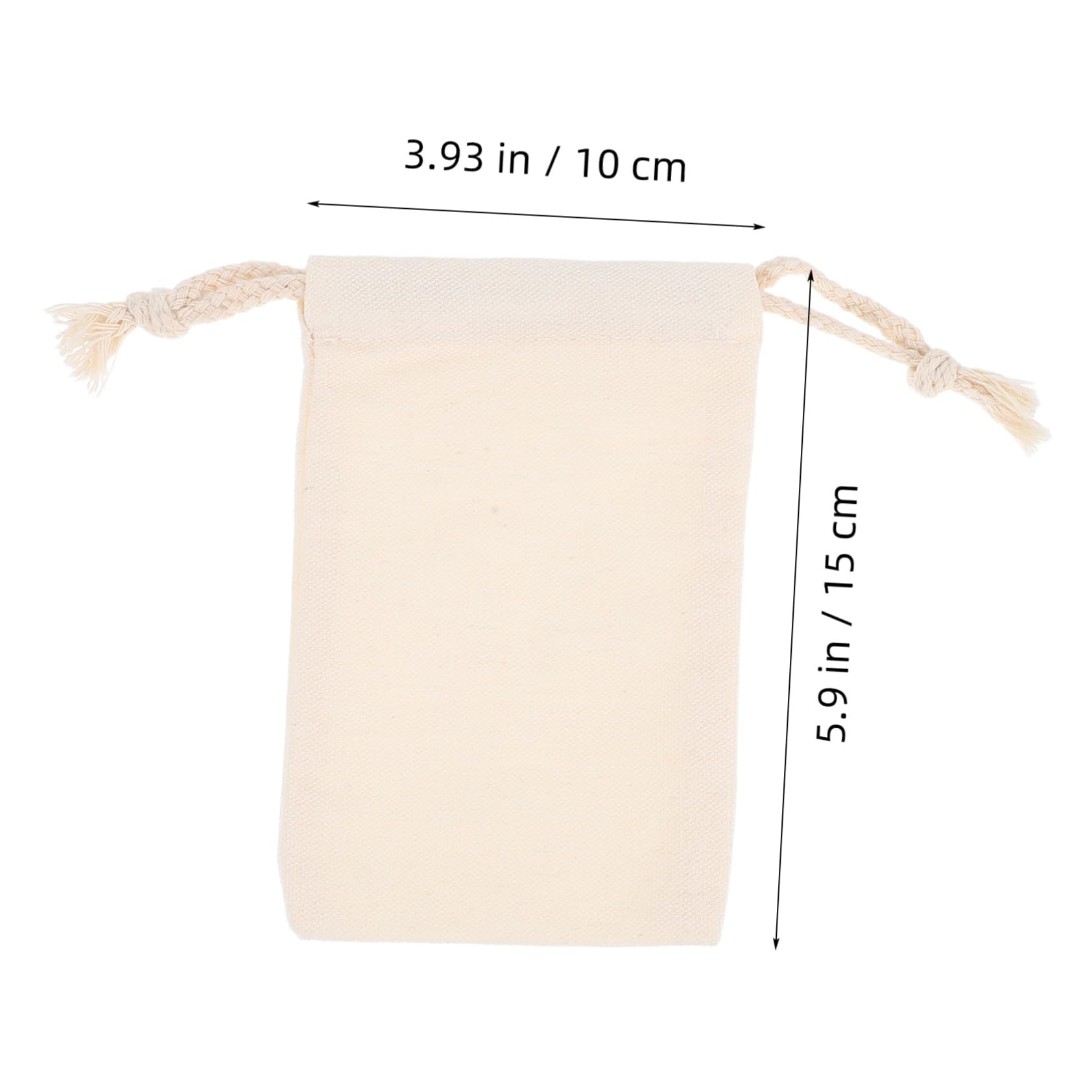 Paquet à Cordon de Rangement Beige en Tissu 50 Pièces pour Fête et Mariage