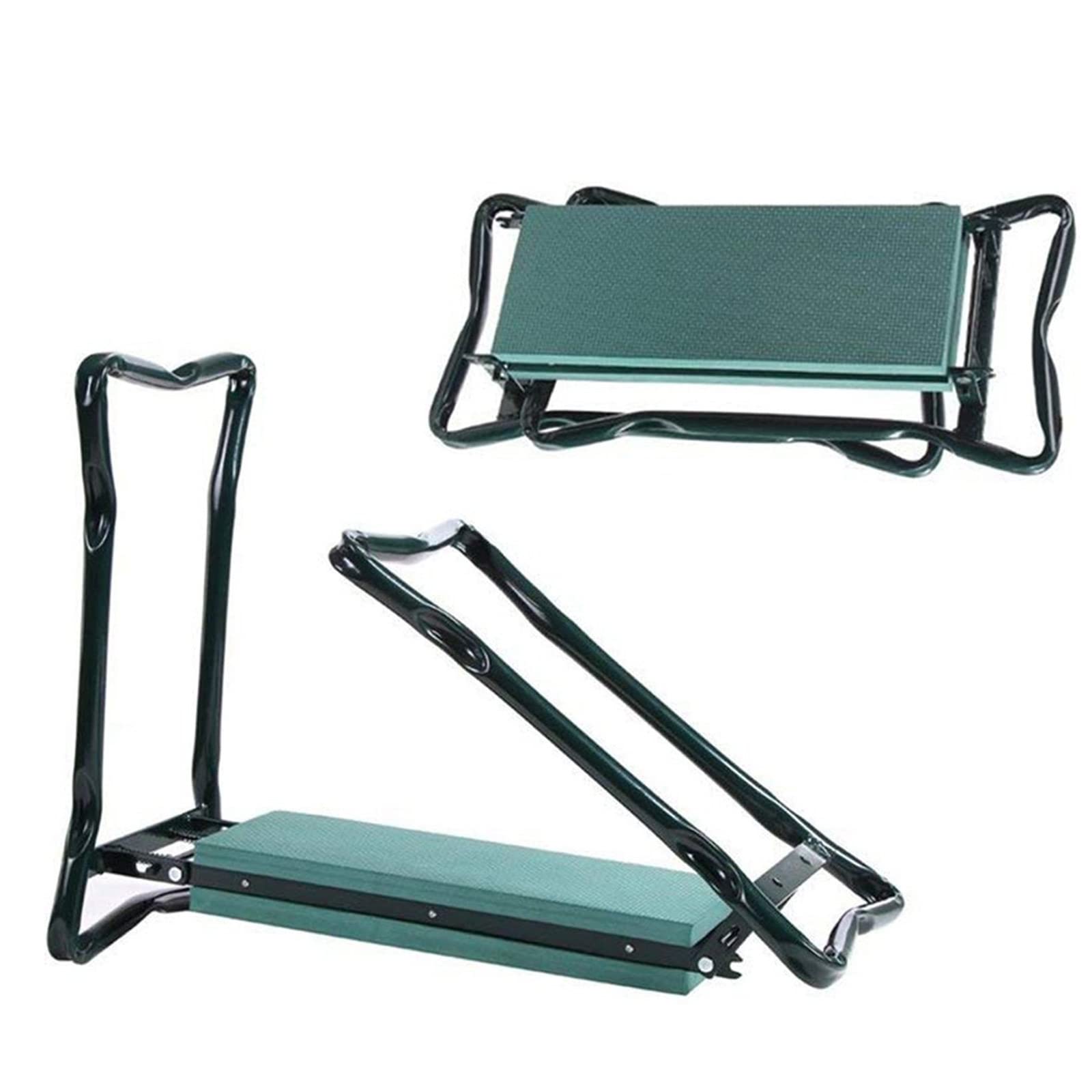 Rodilleras y asiento de jardín 2 en 1, banco plegable portátil con acolchado de espuma y asas, incluye bolsas de herramientas, cómoda almohadilla de jardinería para plantar fácilmente y Weng