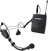 Vista 7 de Gemini Sound UHF-02HL-S34 - Auriculares inalámbricos UHF de doble canal y sistema de micrófono de solapa, perfecto para instructores de fitness