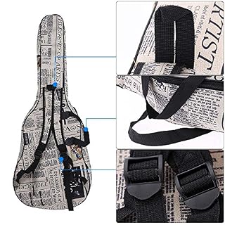 Btuty Housse de guitare de 104,4 cm, tissu Oxford 600D résistant à l’eau style journal, double couture, sangles… - Les Beatles, Paul McCartney, John Lennon, RIngo Starr, George Harrison Btuty Housse de guitare de 104,4 cm, tissu Oxford 600D résistant à l'eau style journal, double couture, sangles… – Image 2