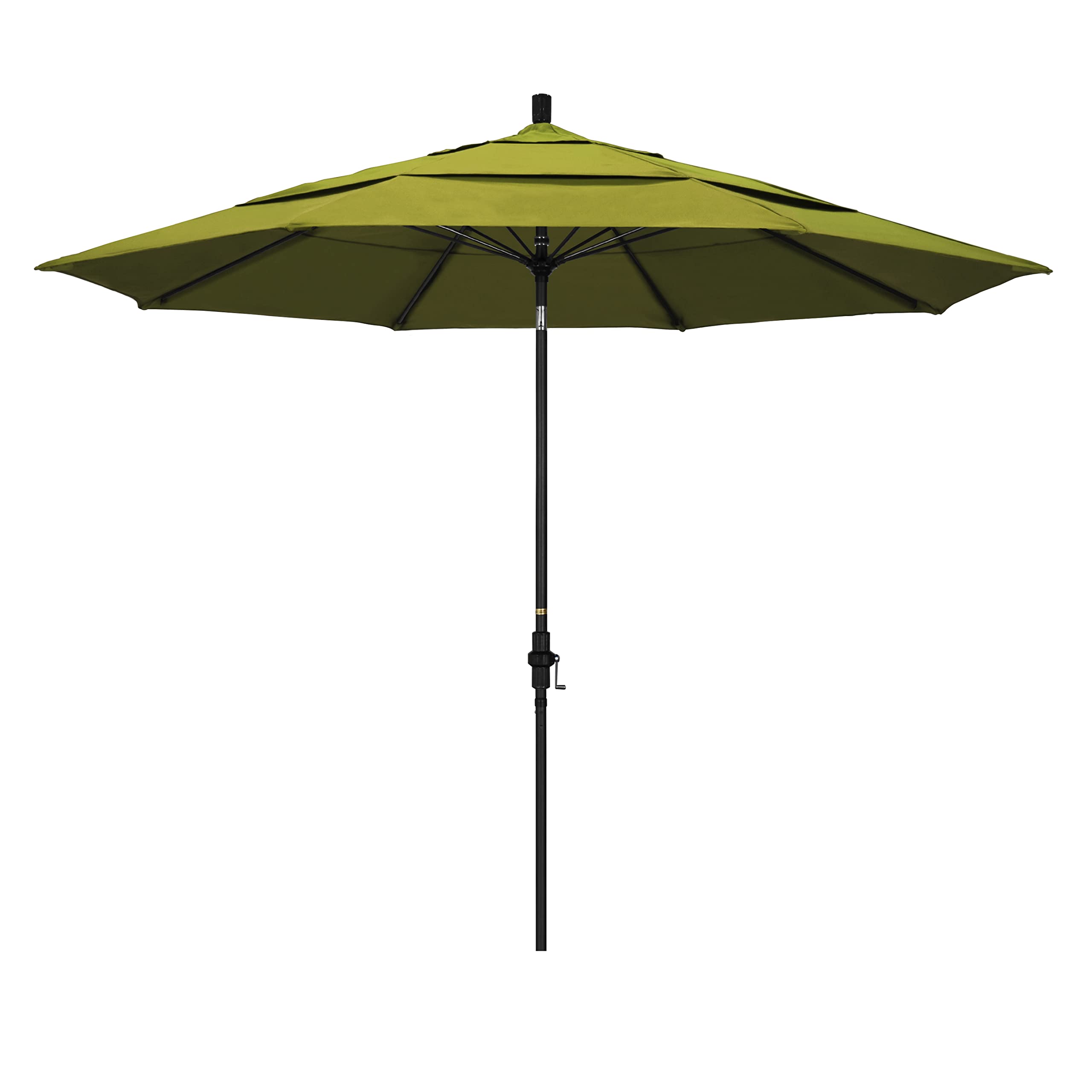 California Umbrella 11' Round Crank Lift, Collar Tilt, Aluminum Pole, Fiberglass Rib Patio Umbrella, Black Finish, Kiwi : Patio Umbrellas : Patio, Lawn & Garden