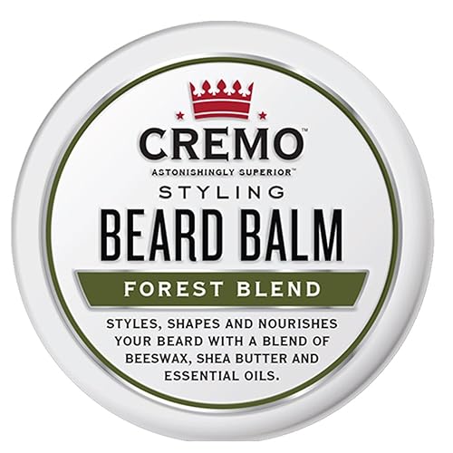 Cremo Styling - Bálsamo para barba, mezcla de bosque, nutre, da forma e hidrata todas las longitudes de vello facial, 2 onzas (el embalaje puede