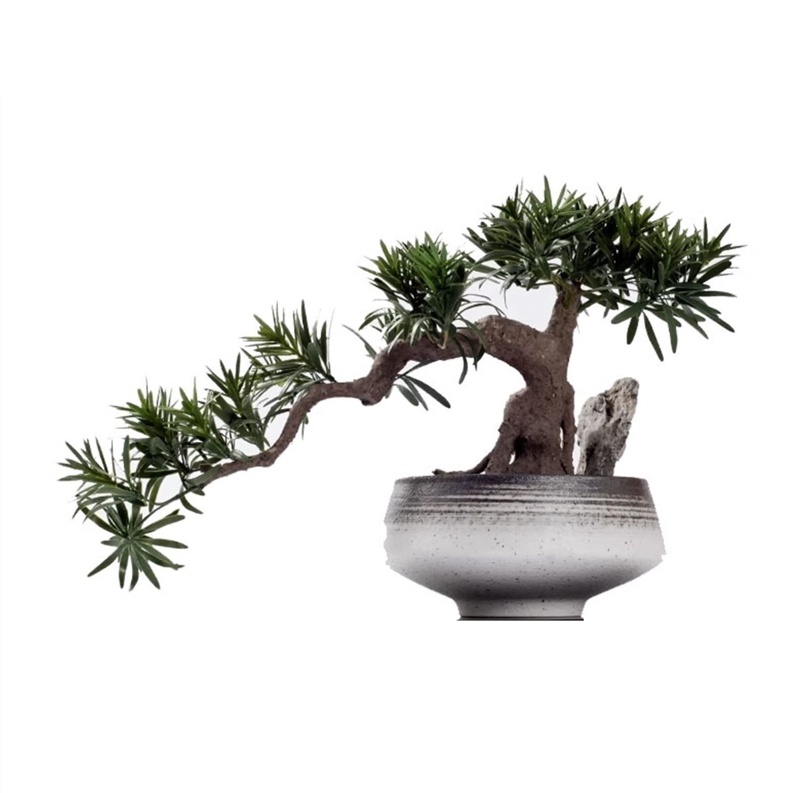 GLJTUO Fake Plants Artificial Bonsai Lohan Pine Tree Simulation Welcome Pine Ceramic Plant Faux Potted Plants Ornament Indoor Desk Display Simulation Bonsai Tree
