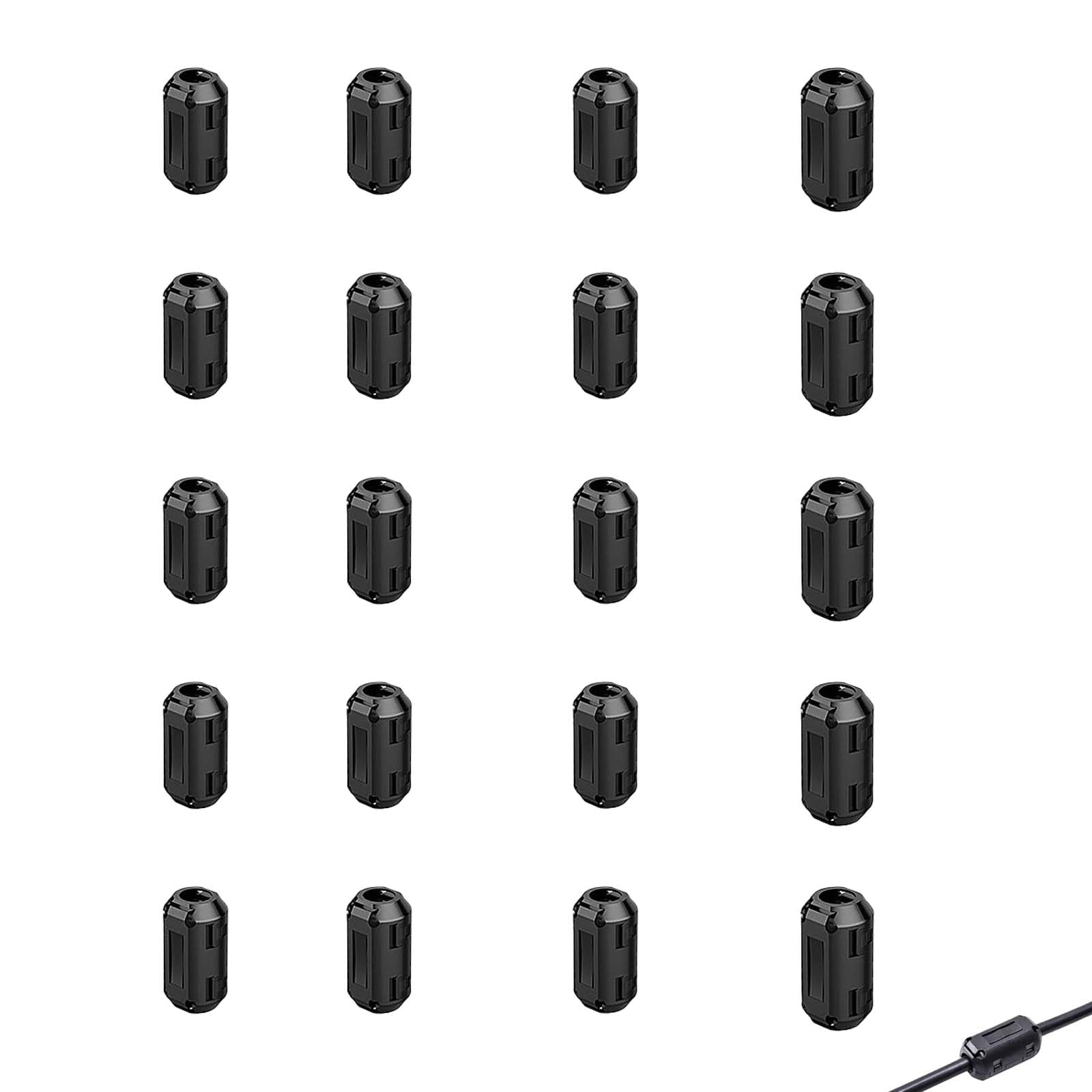 20 Pcs Ferrite Antiparasite Clip - Noyaux Ferrite 3.5mm 5mm 7mm Pour Autoradio, Réduit EMI RFI