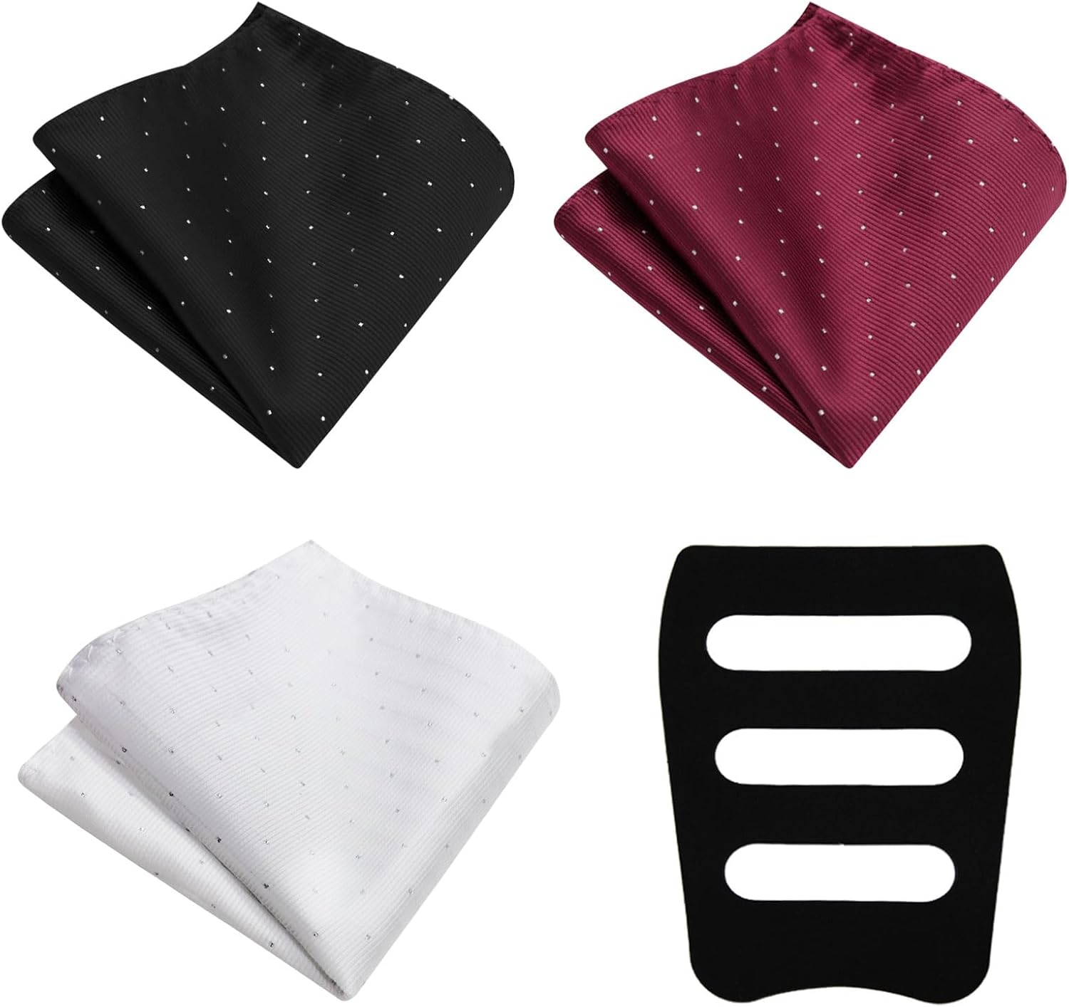 LJBFNN Handkerchiefs for Men, Mens Handkerchiefs with Pocket Square Holder for Men Womens Groom Groomsmen Wedding Party Work