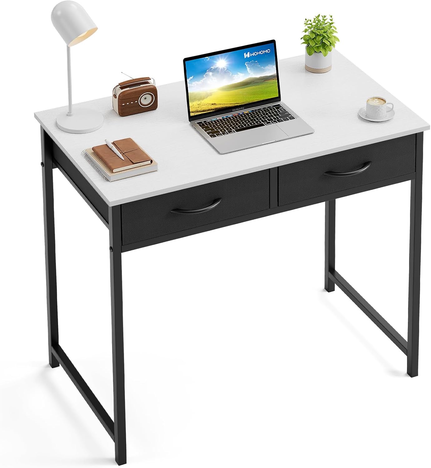 Amazon.com: WOHOMO Small Desk with Drawers and Folding Desk : Home ...
