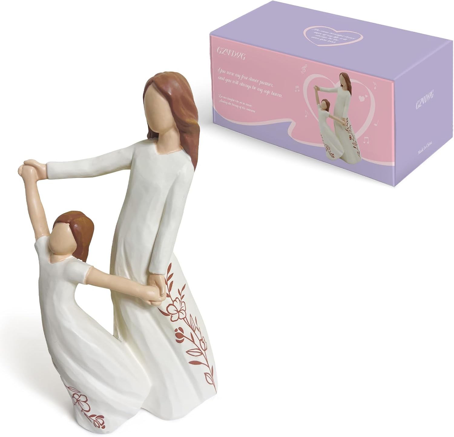Mother Daughter Embracing Resin Figurine, 6" H,Sentimental Gifts for Mom & Daughter, Birthday Wedding Mother's Day Heartfelt Keepsake Decor