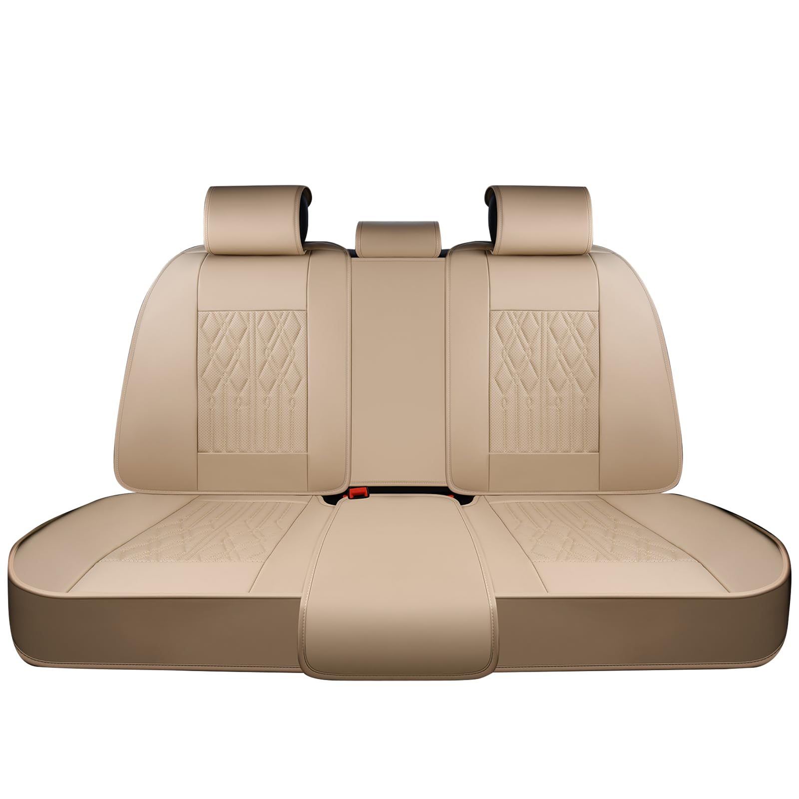 Huidasource Back Seat Covers, Waterproof Faux Leather Rear Split Bench Car Seat Covers, Universal Fit for Most Cars Sedans SUVs Pickups Trucks, Cup