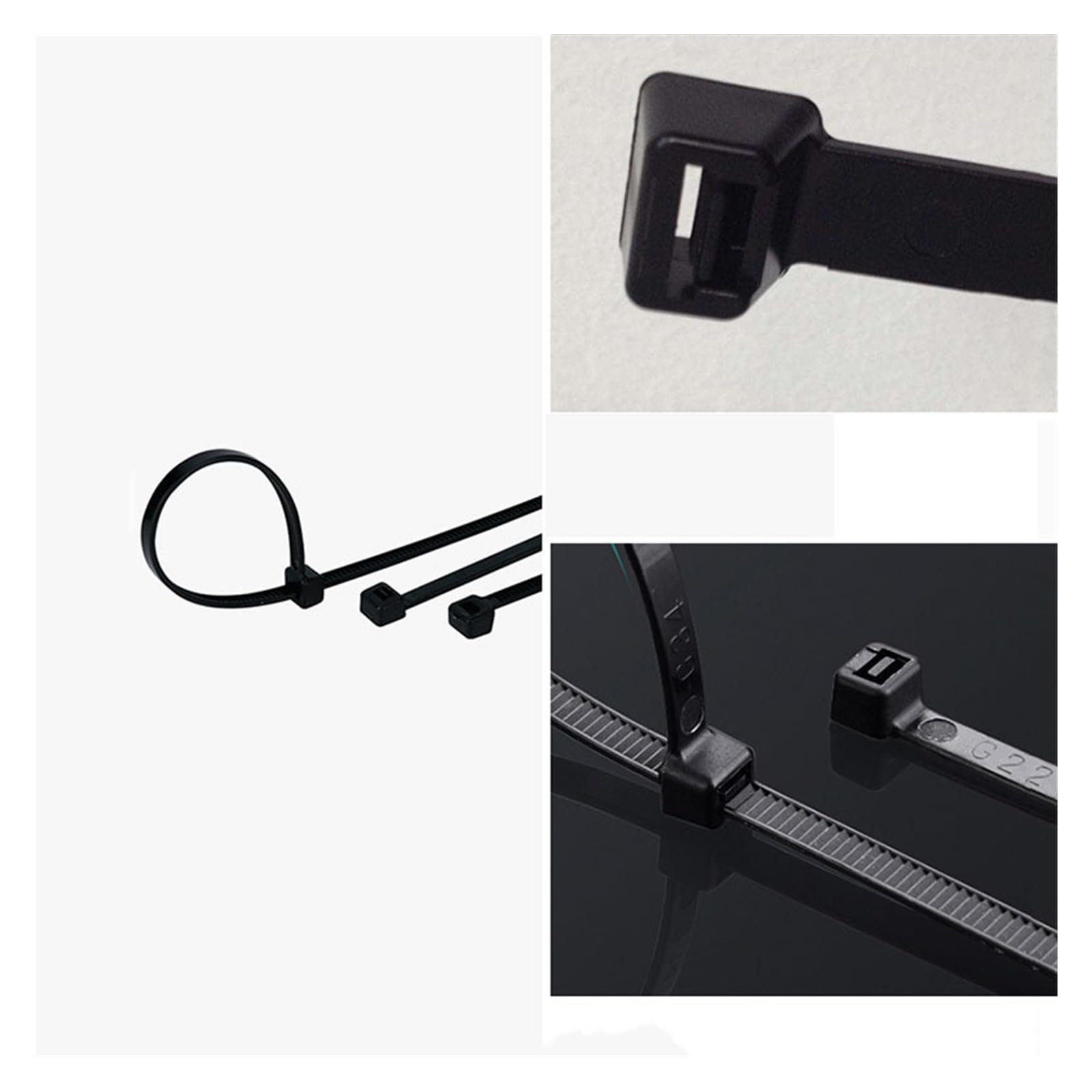 Fascette in nylon, fascette stringicavo, Fascette fermacavi in ​​nylon autobloccanti in plastica nera, larghe 3/4 mm, 30 pezzi(Wide 3 mm - 120 mm)