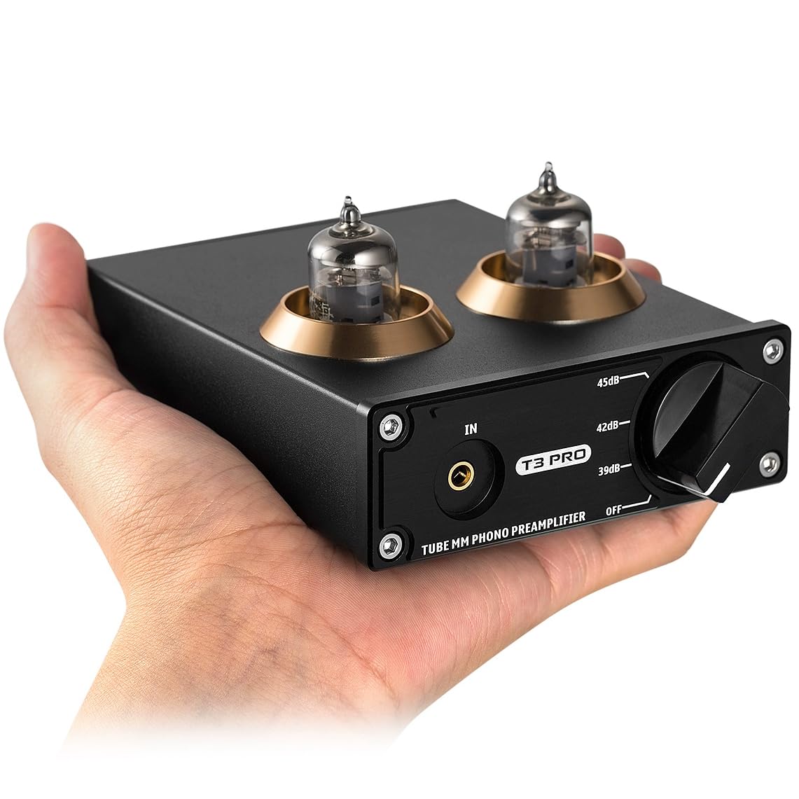 Mini preamplificatore audio, passo phono HiFi MM per platino, 2 tubi a vuoto, con interruttore di regolazione del guadagno, per Home Theater HiFi