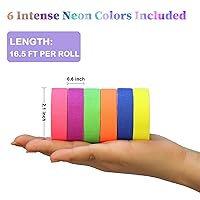 Vista 30 de Tela fluorescente reactiva a la luz negra ultravioleta/cinta de neón Gaffer, cinta de punta súper brillante para suministros de fiesta brillante, 1