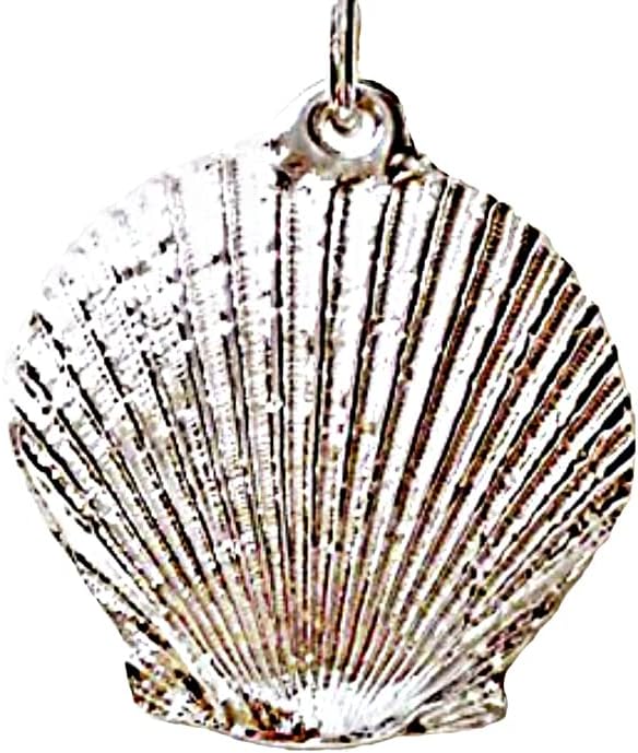 Ali C Art 925 Genuine Sterling Silver Sea Scallop Fan Shell Charm Necklace - Symbol of Camino de Santiago Pilgrimage - Pendant Handcrafted in USA