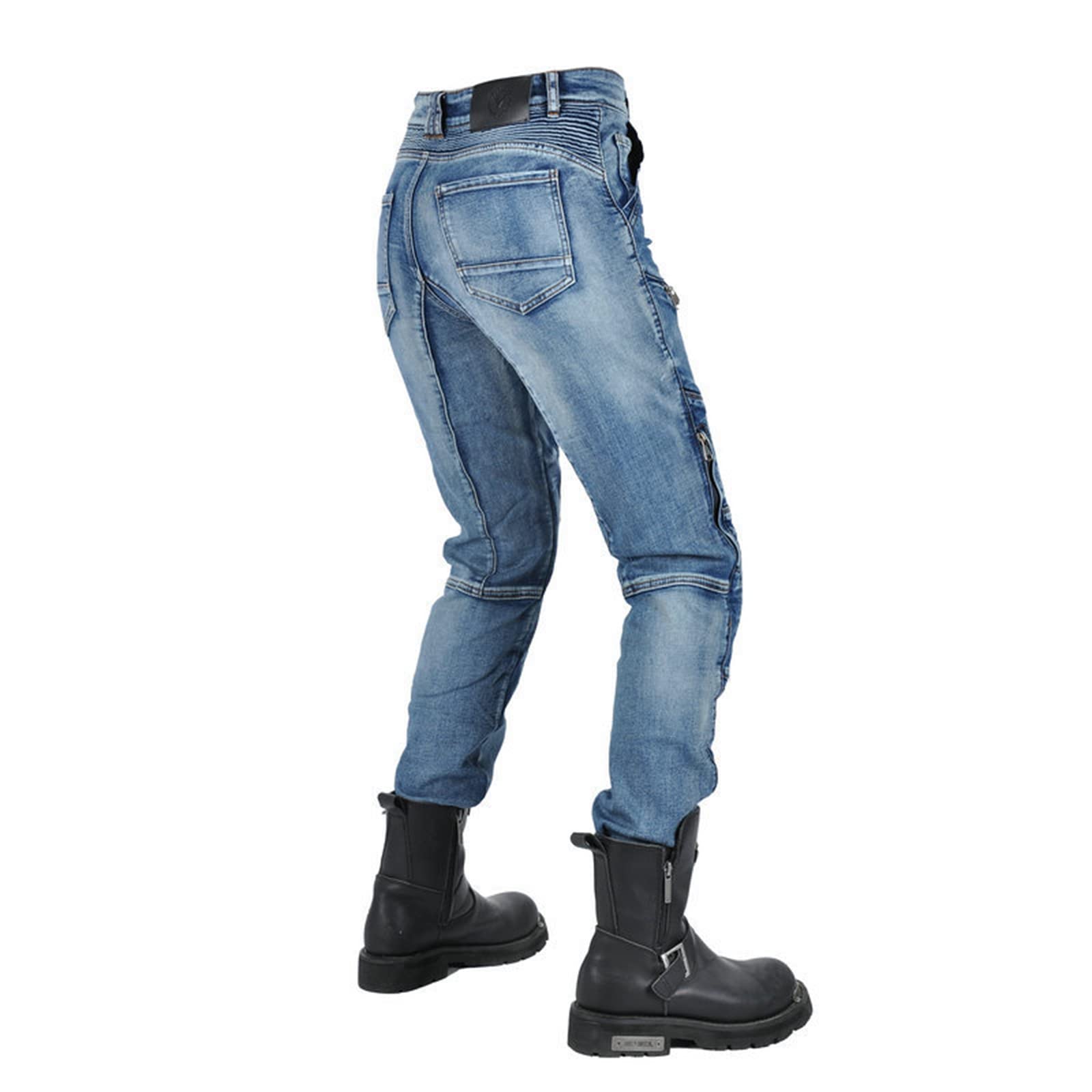 Spodnie motocyklowe, jeansowe, rozciągliwe, vintage, casualowe, tekstylne, z ulepszonymi ochraniaczami