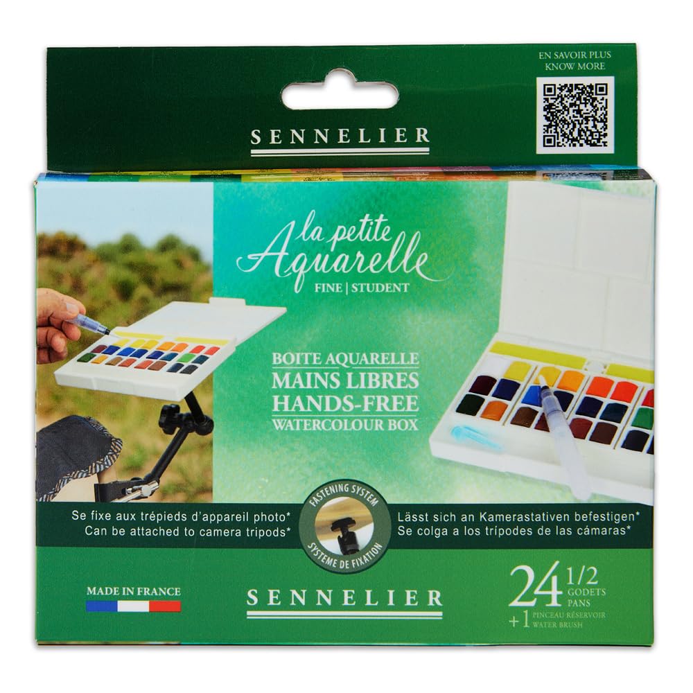 BOITE AQUARELLE MAIN LIBRES 24 1/2 GODET