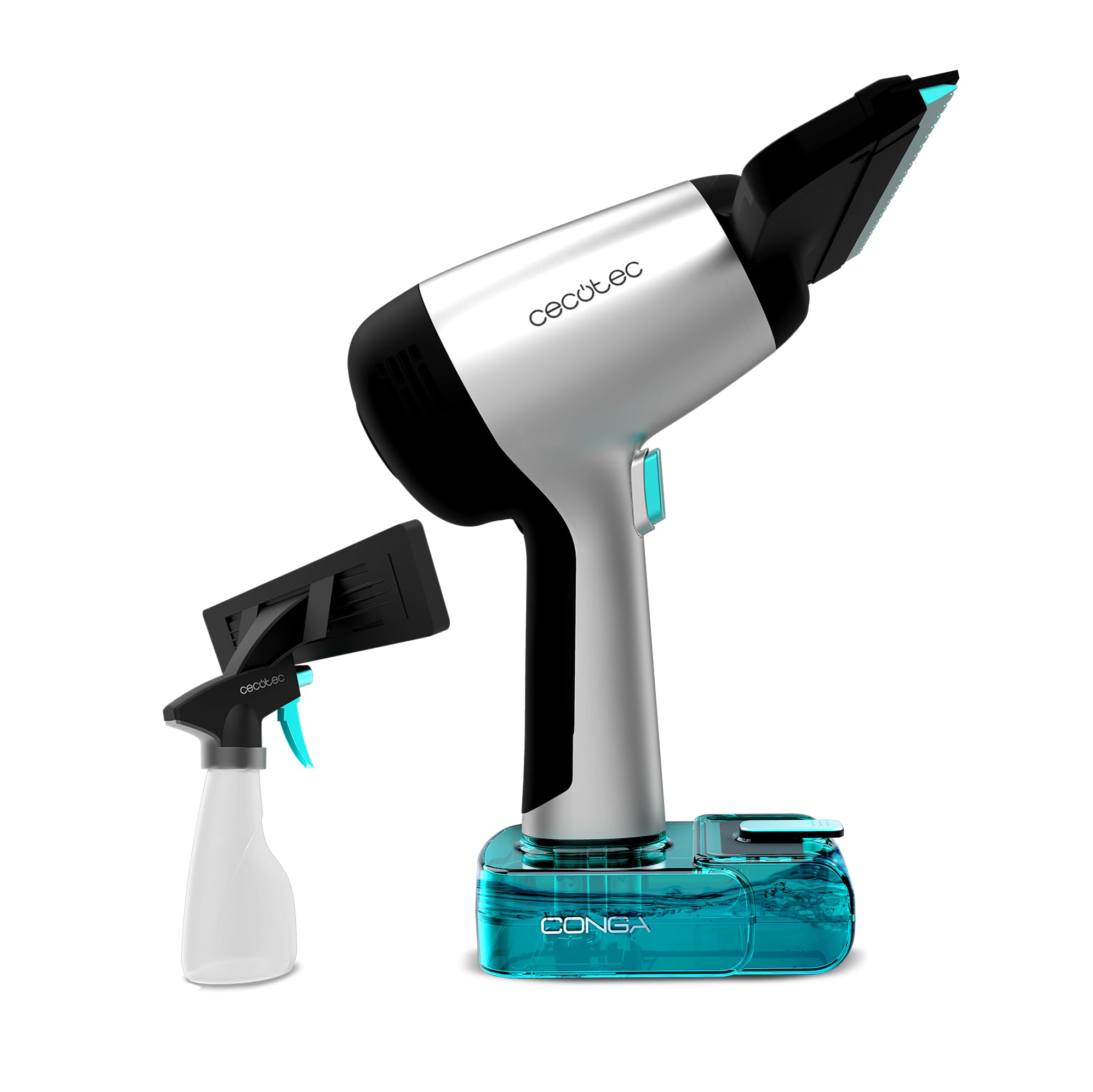 Cecotec Nettoyeur de vitres sans fil Conga Rockstar 3700 Glass. 15 W, pulvérise, nettoie et aspire, autonomie de 30 min, buse de 220 mm, réservoir de récupération d’eau, 75 m²