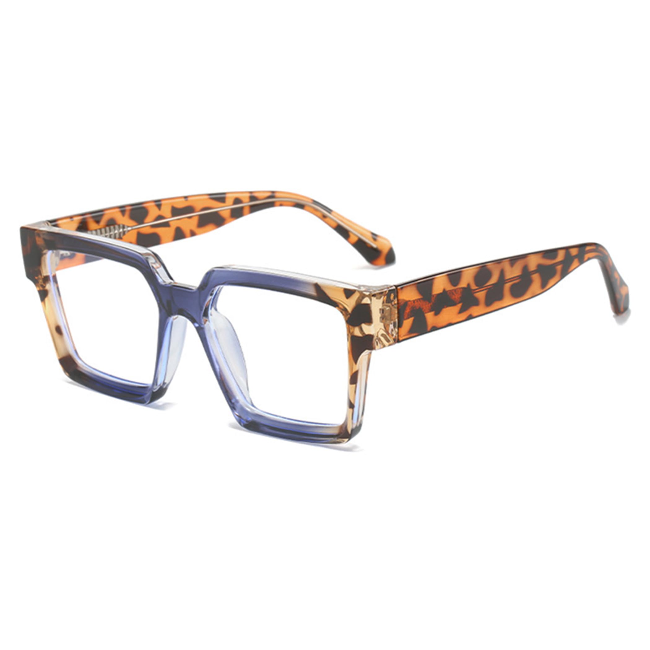 bullabulling Oprah Style Reading Glasses for Women Men, Fashion Square Blue Light Blocking Readers