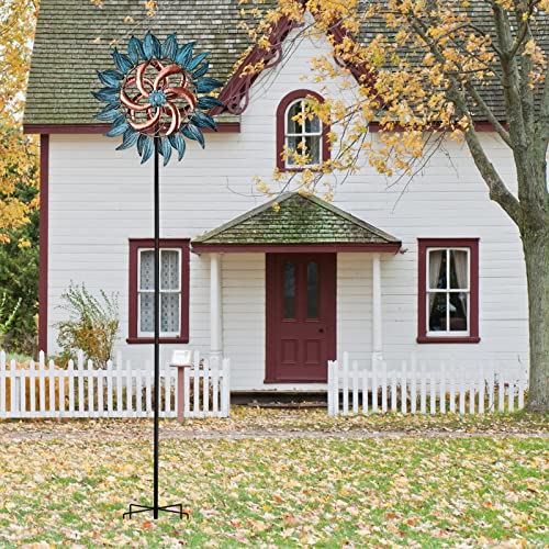 Tiryiuou 82 Inch Kinetic Wind Spinners Outdoor Metal Large, Yard And Garden Wind Spinner, Double Blades Windmill Garden Pinwheels For Yard Decorations Outdoor Art Decor #TOP3