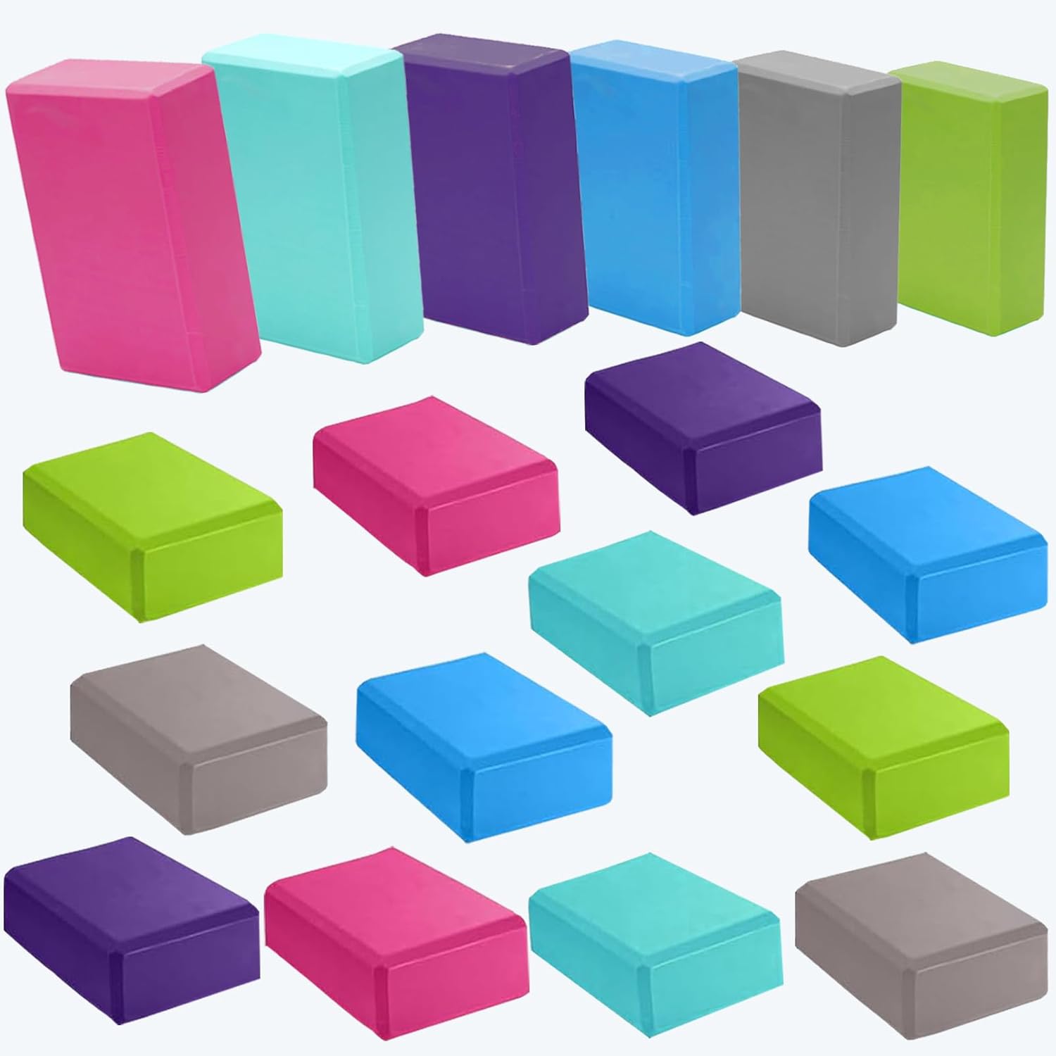 24 Pcs Foam Yoga Blocks Lightweight Non-Slip Supportive Yoga Bricks Yoga Props Accessories for Women Men, Stretching and Meditation (6 Colors)
