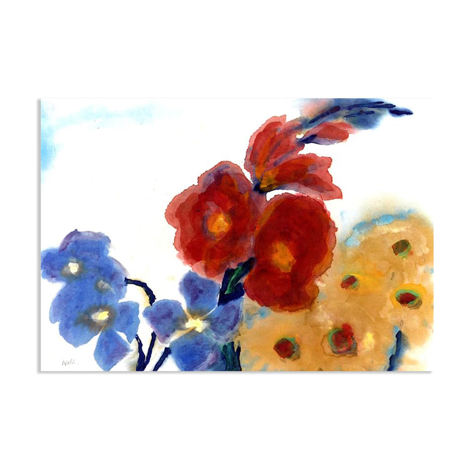 RXNHGJDS Emil Nolde Canvas Print Wall Art Famous Flowers Oil Paintings Reproduction Red Yellow Blue Emil Nolde Poster for Living Room Bedroom Home Decor 70x50cm(28x20in) poster