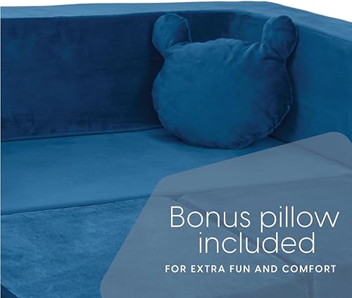 Miniatura 19 de Milliard Sofá infantil modular para niños pequeños y bebés, muebles de sala de juegos/dormitorio (negro) con almohada adicional Negro