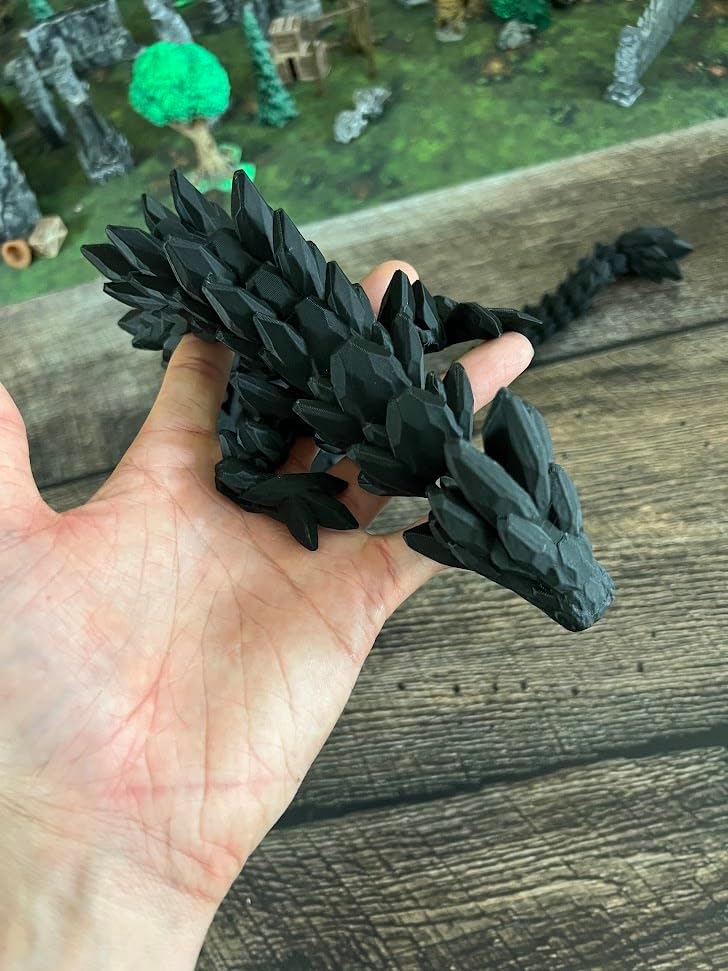 Miniatura 2 de MunnyGrubbers - Juguete para ansiedad de dragón de cristal XL de 26, resistente, articulado y flexible, impreso en 3D, figura coleccionable, apto