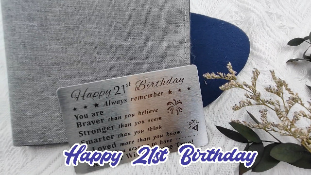 Amazon.com : DEGASKEN Happy 21st Birthday Card, 21 Year Old