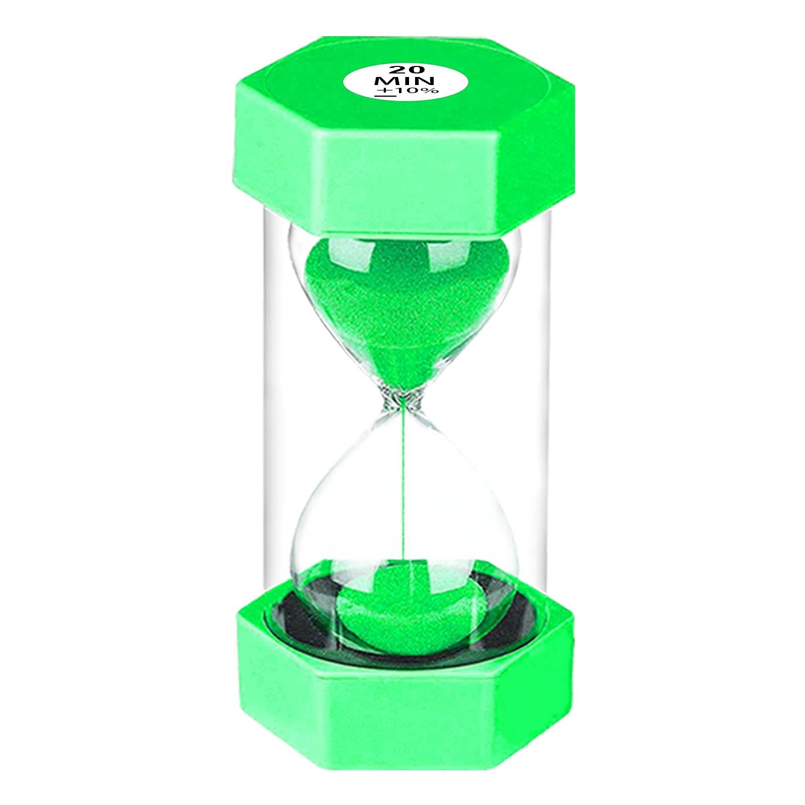 SuLiao Sanduhr 20 Minuten Grün, Eieruhren Timer Set, Buntes Stundenglas,Hourglass Sand Timer für Kinder Schule, Kinder zähneputzen, Kita, Büro, Haus, Deko, Spiele, Klassenzimmer, Küche