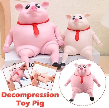 Amazon | 豚の減圧ベントおもちゃ 伸縮性のあるピンクの豚おもちゃ