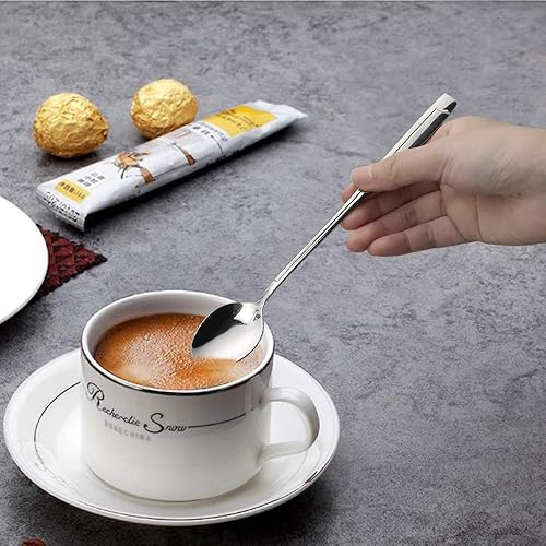 Miniatura 3 de Cand Cucharas de té helado de acero inoxidable, cuchara de helado de mango largo (juego de 16)