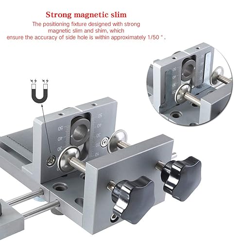 Miniatura 4 de HITOMEN Kit de plantilla de clavija ajustable con 3 manguitos de perforación de clavijas de 0.236 in (1/4 pulgadas), 0.315 in (5/16 pulgadas) 0.394