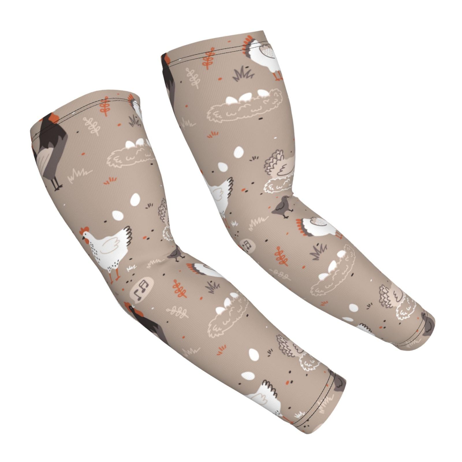 Salelf Chicken Arm Sleeves Cooling UV Sun Protection Sports Compression Sleeves for Men Women Golf Basketball Arm Sleeves