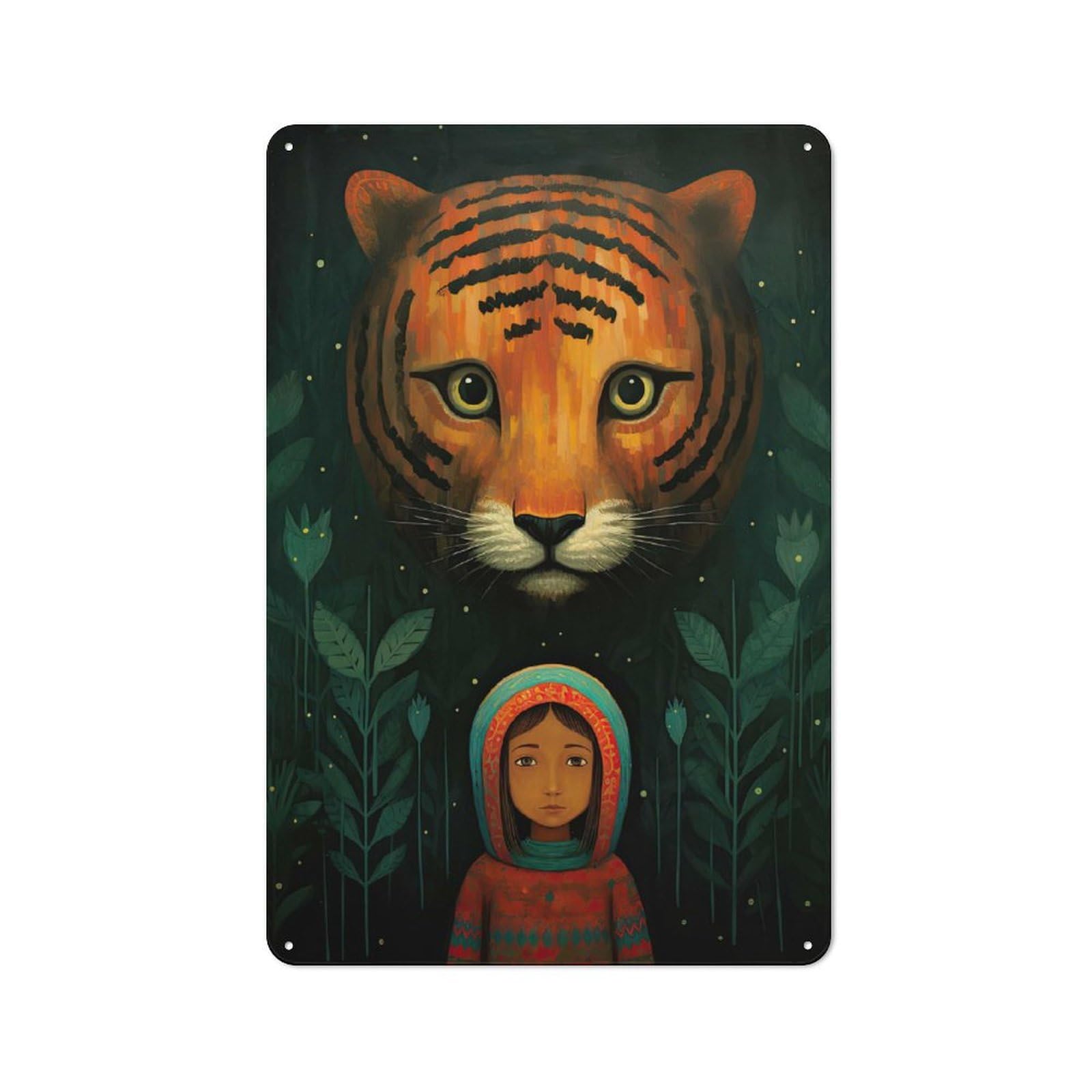 Junmoney My Friend Tiger Retro Metal Sign 30X20cm For Garage Wall, For Home Interiors And Metal Sign Collectors