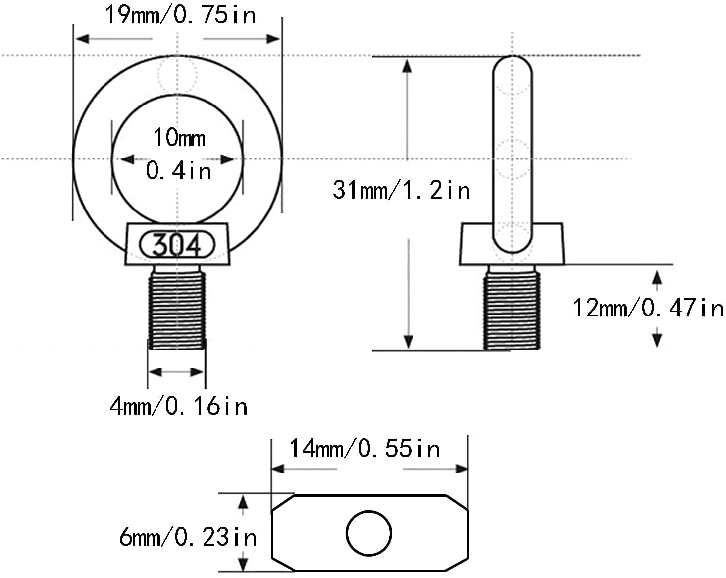 TNSLAND Fermapunti per guida a palo da 6 mm, in acciaio inox, con 6 moschettoni diversi colori per roulotte, camper, campervan, barca