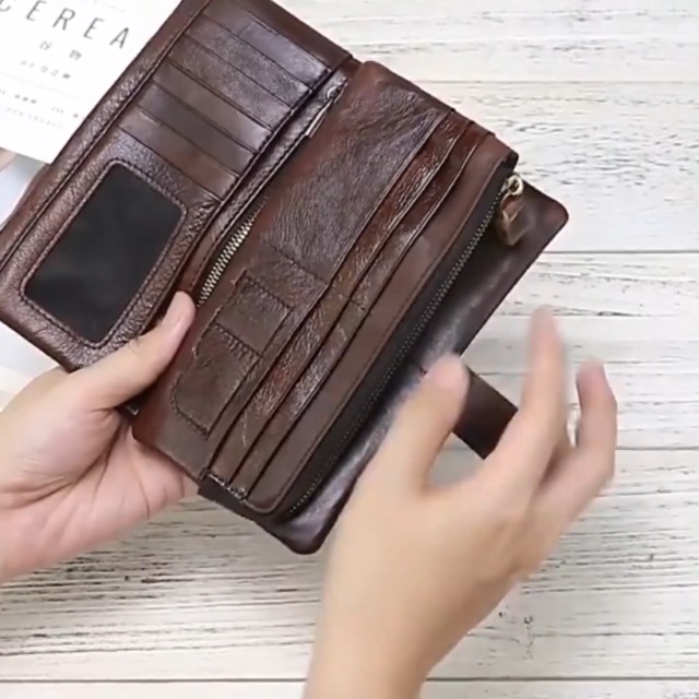 Amazon.com: KingTo Genuine Leather Long Wallet for Women Vintage