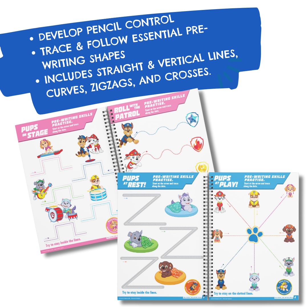 Love Writing Co. My First PAW PATROL Pre-Writing Skills Bundle-First Writing Steps Ages 2+. 52 Page Activity Book - Image 4