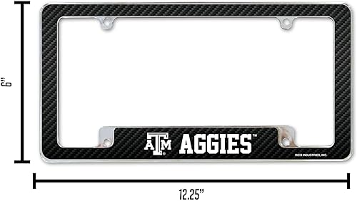 Miniatura 36 de Rico Industries NCAA Carbon Fiber 12" x 6" Chrome All Over Automotive License Plate Frame for Car/Truck/SUV