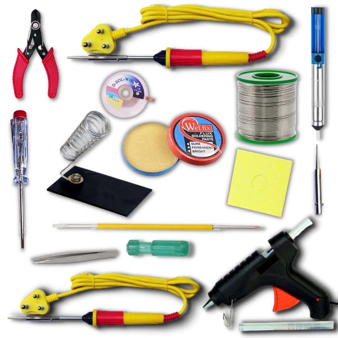 Gilhot® Professional 25W Soldering Iron and 40W Glue Gun Combo Kit - Ideal for Beginners and Intermediate DIY Enthusiasts - 14-in-1 Set (B09CTYCMYN) Amazon Price History, Amazon Price Tracker