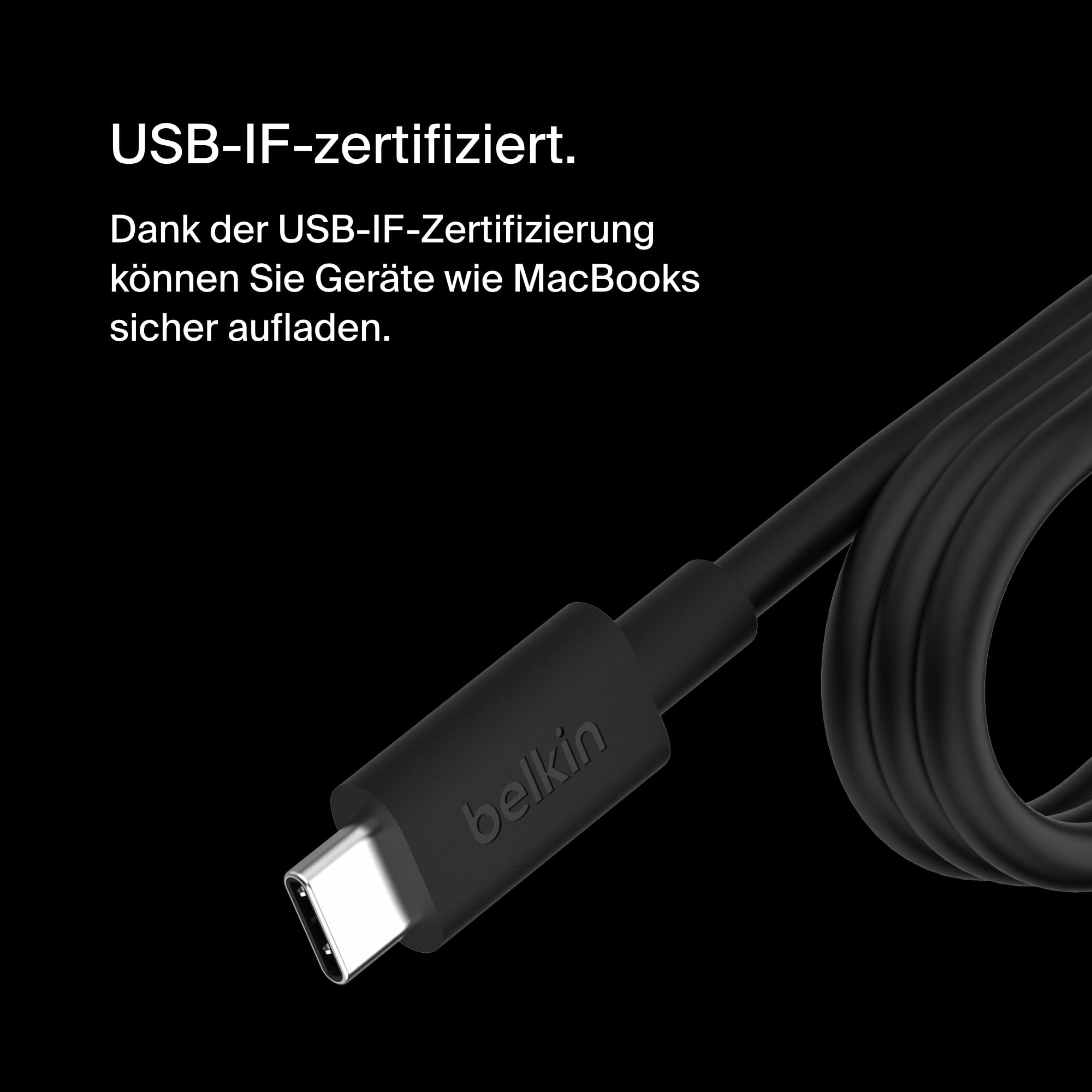Belkin Connect 100-W USB-C-Core-GaN-Netzteil, Schnelllade-Adapter, universelle Kompatibilität mit USB-C, 100W Power Delivery, Kabels mit UK/EU Stecker, zum Gamen, für MacBook, PC-Laptops, Chromebook
