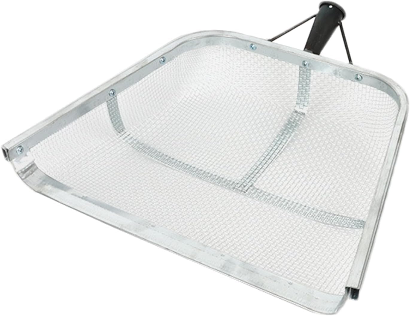 HoldOneLight Łopatka do sita ze stali nierdzewnej – wytrzymałe sitko ogrodowe z ergonomicznym, poręcznym trzonkiem, przenośna, wielofunkcyjna szufla do użytku w rolnictwie i ogrodzie (0,6 cm)