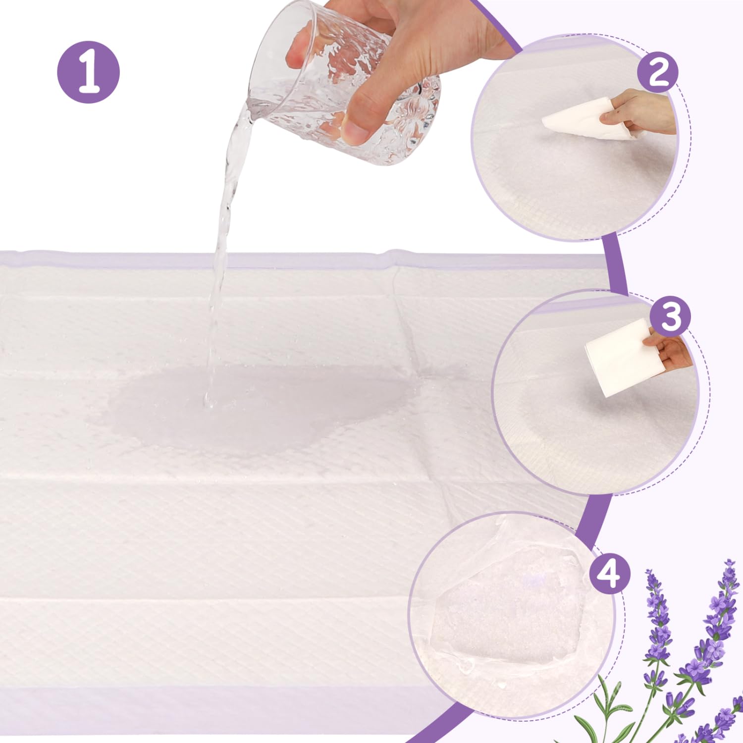 Nobleza Empapadores Perros con Aroma Lavanda, ¡Fragancia Relajante! 60x90cm (50 Unid), Absorción Instantánea y Secado Rápido, Almohadillas de Antiderrames de Perros y Cachorros